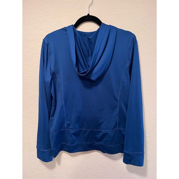 Style & Co Women's Blue Hooded Athletic Jacket Size M Casual Zip Up - Picture 3 of 5